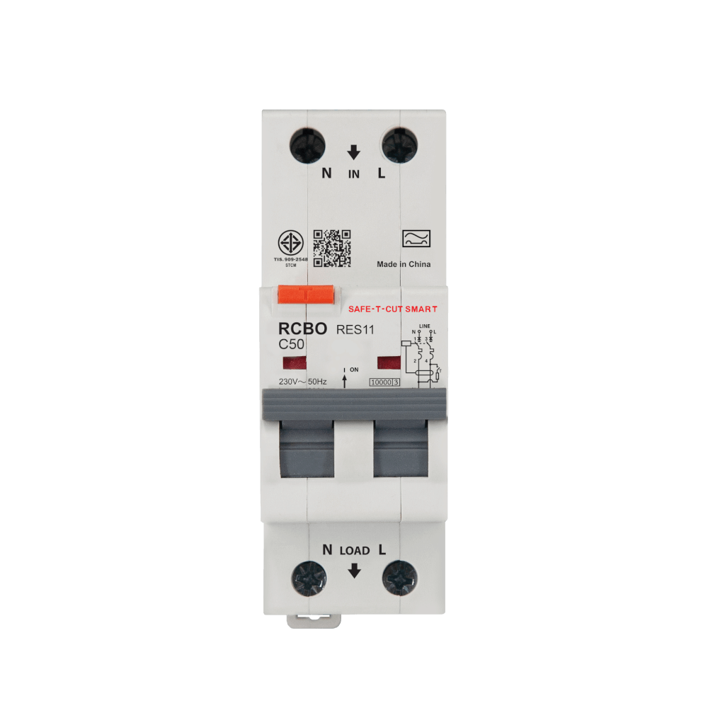เบรกเกอร์กันไฟดูด 50 แอมป์ 2 โพล เซฟ-ที-คัทสมาร์ท RES11 (TYPE A) สีขาว_0